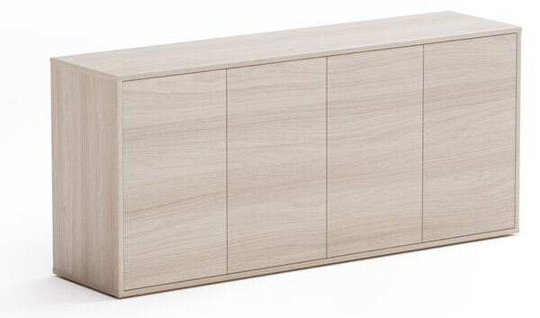 Kancelárska zásuvková komoda BLOCK, 1600 × 400 × 710 mm, 4× dvere, dub prírodný