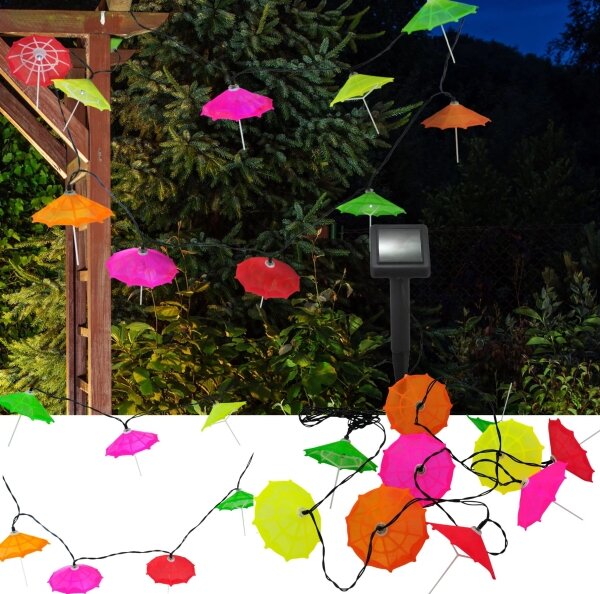LED Solárna reťaz 10xLED/1,2V 300 mAh 3,8 m IP44 dáždniky