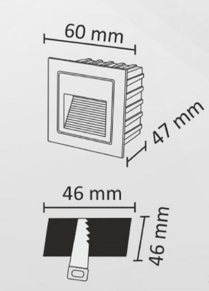 LED Vonkajšie schodiskové svietidlo Q6 LED/3W/230V IP44