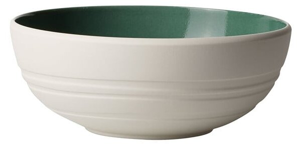 Bielo-zelená porcelánová miska Villeroy & Boch Leaf, 850 ml