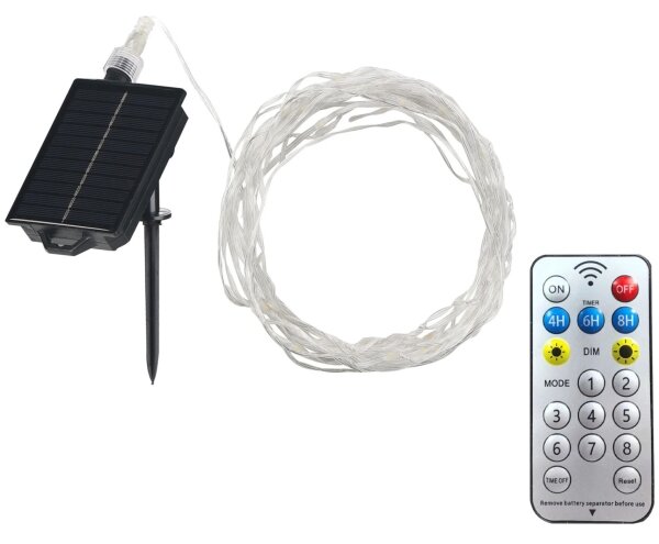 LED solárna dekoračná reťaz LED/3,7V 1800 mAh 10 m IP44 + diaľkové ovládanie
