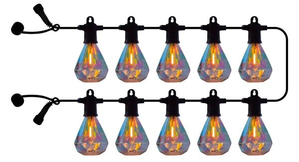 LED reťaz Marcus, číra, rozširujúca sada. 10-pl. žiarovky., Biela / opálová, Plast