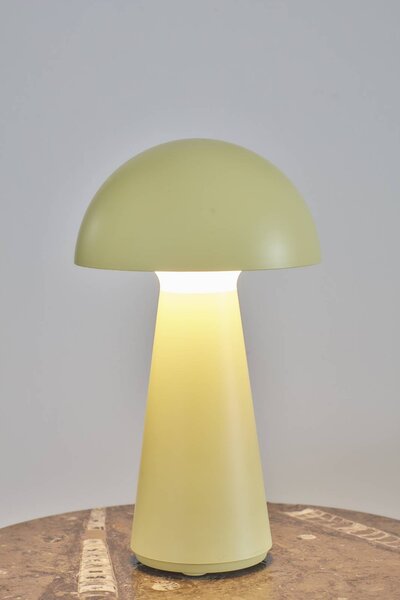 Stolová LED lampa na batérie Sam, žltá, plast, výška 28 cm, IP54, Žltá / oranžová, Plast, Škandinávsky, Stojacie svietidlo
