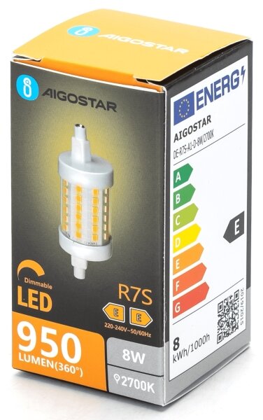 LED Stmievateľná žiarovka R7s/8W/230V 2700K - Aigostar