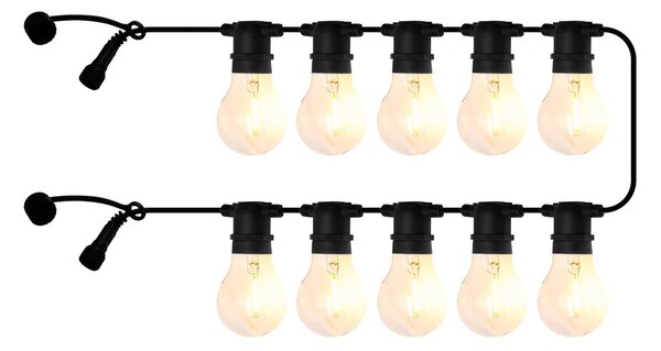 LED reťaz Tobias, predĺženie, číra, 10-pl. žiaroviek, dĺžka 4,5 m, Jasné / priehľadné, Plast