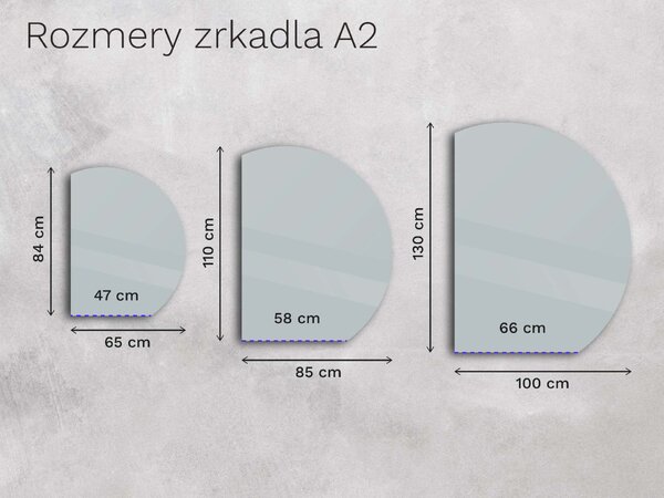 Atypické zrkadlo do kúpeľne s LED osvetlením A2