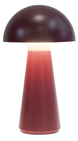 Stolová LED lampa na batériu Sam, bordová, plast, výška 28 cm, IP54, Červená, Plast, Škandinávsky, Stojacie svietidlo
