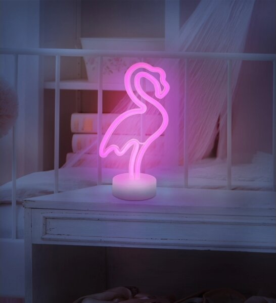 Globo 28064 - LED neonová stolná dekorácia FLAMINGO LED/2W/3xAA plameniak