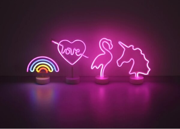 Globo 28064 - LED neonová stolná dekorácia FLAMINGO LED/2W/3xAA plameniak
