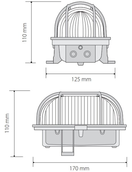 Vonkajšie stropné svietidlo OVAL 1xE27/60W/230V IP44 červená
