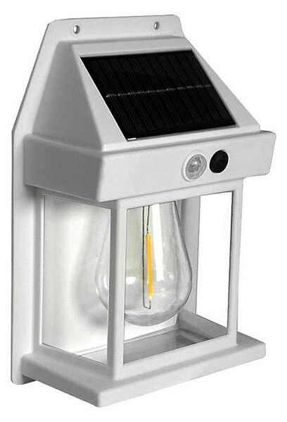 LED solárne nástenné svietidlo so senzorom LANTER LED/1W/3,7V IP44 biele