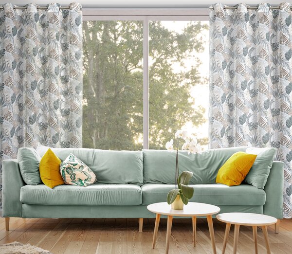 ZÁVES NA KRÚŽKOCH AMELA 150X250 CM LISTY