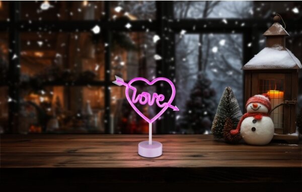 Globo 28066 - LED neonová stolná dekorácia ARMOR LED/2W/3xAA srdce