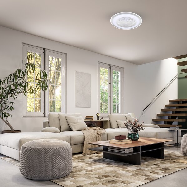 Stropné LED svietidlo Zephyr, 1x LED 48w, 3000-6000k, s, s ventilátorom a ovládačom