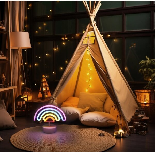 Globo 28063 - LED neon stolná dekorácia PELANGI LED/2W/3xAA dúha