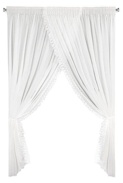ZÁCLONA NA PÁSKE LORETA, SADA 2 KS 400X250 CM BIELA
