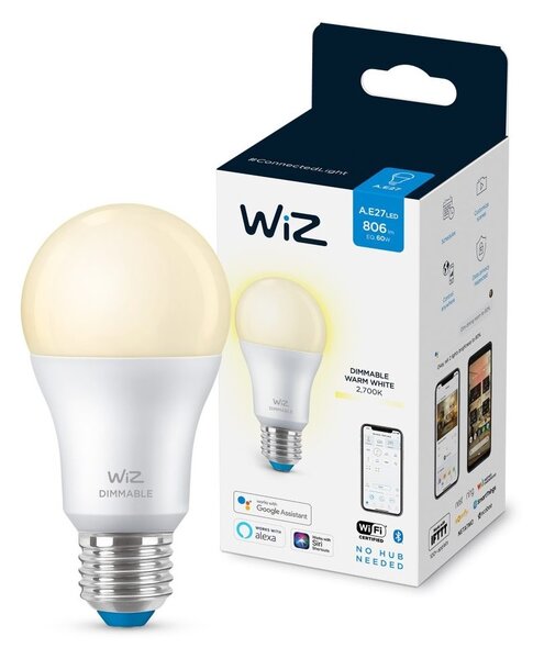 LED Stmievateľná žiarovka A60 E27/8W/230V 2700K CRI 90 Wi-Fi - WiZ
