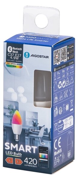 LED RGBW Žiarovka C37 E27/4,9W/230V 2700-6500K - Aigostar