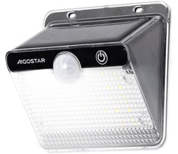 Aigostar-LED Solárne svietidlo so senzorom LED/3,7 V 6500 K 1200 mAh IP65 čierne