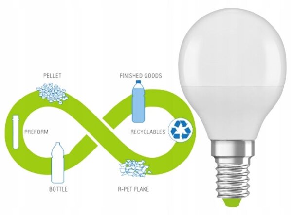 LED Žiarovka z recyklovaného plastu P45 E14/4,9W/230V 4000K - Osram