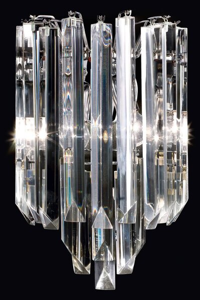 Nástenné svetlo Cristalli muránske sklo chróm 25