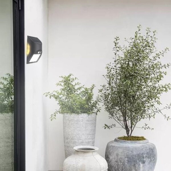 LED solárne nástenné svietidlo so senzorom LED/3W/3,7V 1200 mAh IP54 antracit