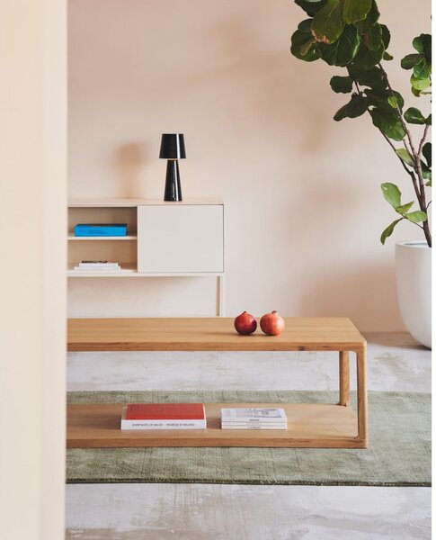 Konferenčný stolík v dekore duba v prírodnej farbe 65x140 cm Maymai – Kave Home