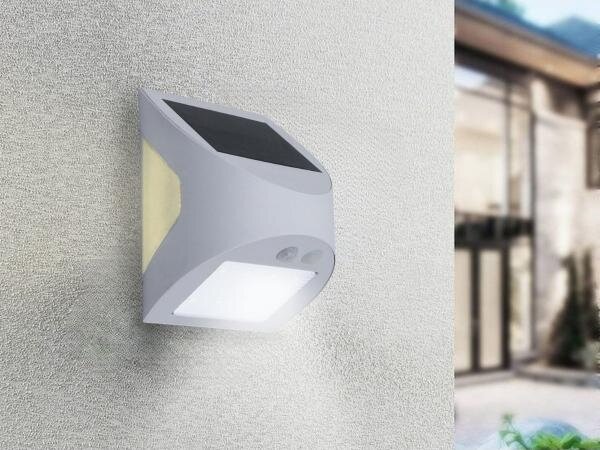 LED solárne nástenné svietidlo so senzorom LED/3W/3,7V 1200 mAh IP54 biela