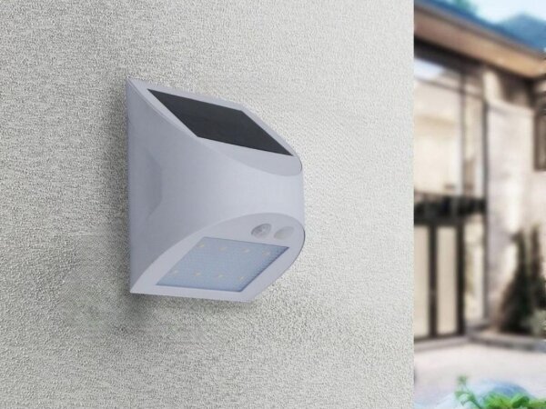 LED solárne nástenné svietidlo so senzorom LED/3W/3,7V 1200 mAh IP54 biela