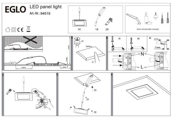 Eglo 94519 - LED zapustené stropné svietidlo FUEVA 1 LED/2,7W/230V