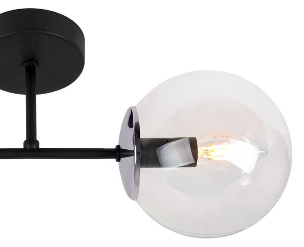 Nástenné svietidlo Paris, 1x číre sklenené tienidlo, B/CH
