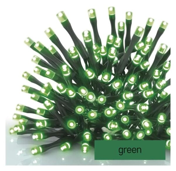 LED Vonkajšia vianočná reťaz 100xLED/10m IP44 zelená