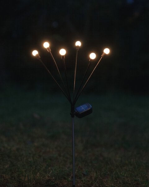 LED solárne svietidlo 6xLED/1,2V 300 mAh IP44 čierne