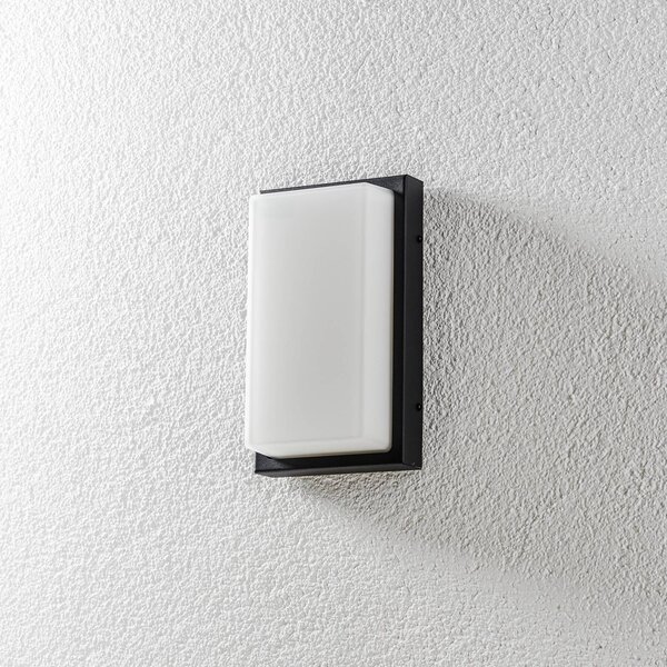 Vonkajšia nástenná lampa Babett E27 snímač, grafit, Čierna, Hliník, Moderný, Nástenné svietidlo