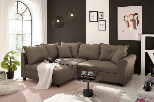 ROHOVÁ SEDAČKA, textil, hnedá Livetastic - Sedačky, Online Only