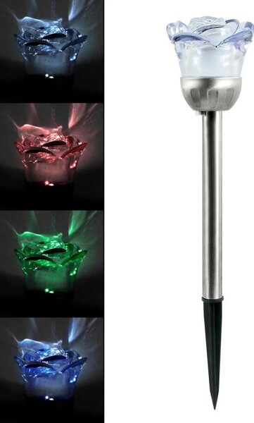 LED RGB Solárne svietidlo ROSE LED/1,2V 100 mAh IP44