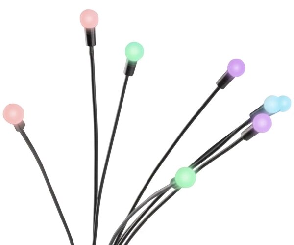 LED RGB Solárne svietidlo FIORINI 8xLED/1,2V 600 mAh IP44 čierna