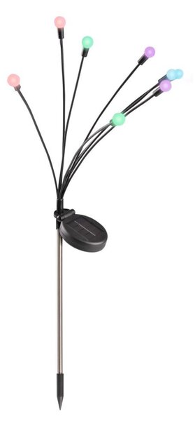 LED RGB Solárne svietidlo FIORINI 8xLED/1,2V 600 mAh IP44 čierna