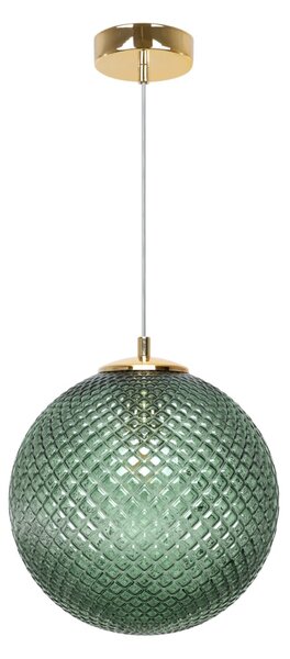 Závesne svietidlo Cannes, 1x zelené sklenené tienidlo (fi 25 cm), G
