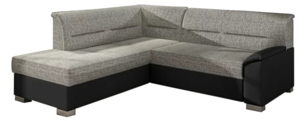 Rozkladacia sedačka JAKOB, 250x87x208 cm, berlin 01/soft 011 black, lavá