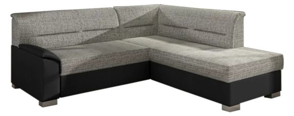 Rozkladacia sedačka JAKOB, 250x87x208 cm, berlin 01/soft 011 black, pravá