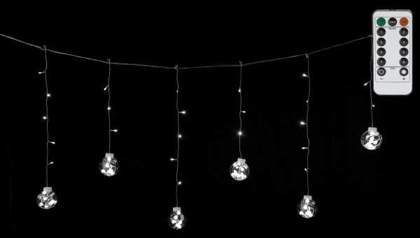 Aigostar - LED vonkajší vianočný reťaz 120xLED/6W/230V/8 funkcií 3x0,6m IP44 studená biela+DO