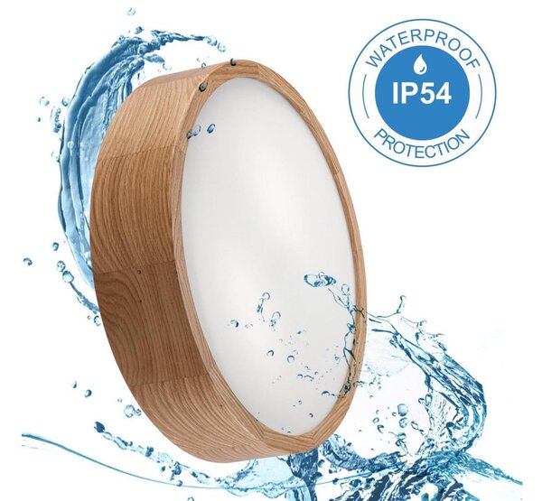 Kúpeľňové stropné svietidlo OAK 3xE27/15W/230V dub pr. 37 cm IP54