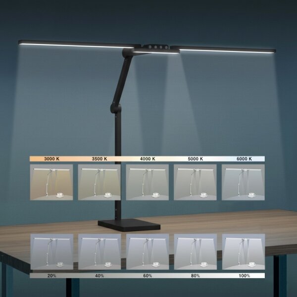 Brilagi-LED Stmievateľná dotyková stolná lampa VARIO LED/24W/230V 3000-6500K čierna