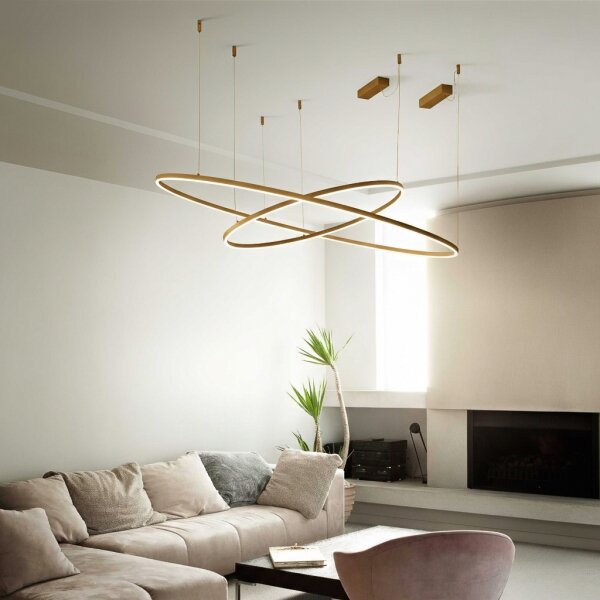 Ideal Lux - LED luster na lankách ORACLE SLIM LED/29W/230V 3000K priemer 50 cm zlatý