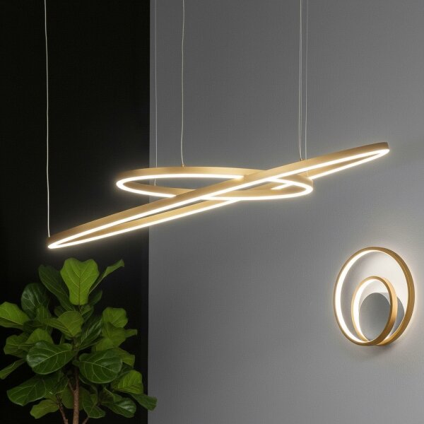 Ideal Lux - LED luster na lankách ORACLE SLIM LED/29W/230V 3000K priemer 50 cm zlatý