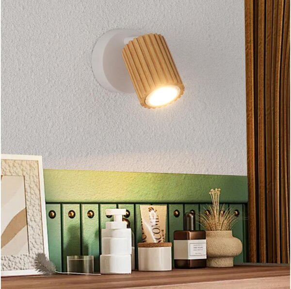 Brilagi - Nástenné bodové svietidlo MODERN WOOD 1xGU10/8W/230V drevo/biela