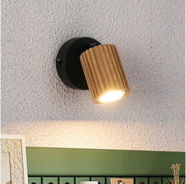Brilagi - Nástenné bodové svietidlo MODERN WOOD 1xGU10/8W/230V drevo/čierna
