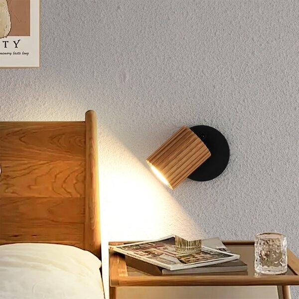 Brilagi - Nástenné bodové svietidlo MODERN WOOD 1xGU10/8W/230V drevo/čierna