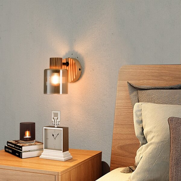 Brilagi - Nástenné bodové svietidlo HYGGE 1xE14/15W/230V drevené/dymové